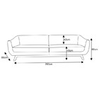 Sofá Sala De Estar Recepção Atenas 4 Lugares 260cm C26 Corano