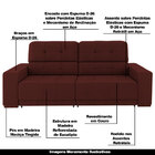 Sofá Sala De Estar Retrátil E Reclinável 3 Lugares Lisboa 230