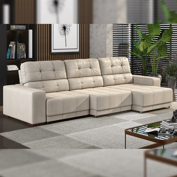 Sofá Sala De Estar Retrátil E Reclinável 5 Lugares Lisboa 320