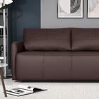 Sofá Sala Living Em  Couro Legitimo 1,60 De 2 Lugares Café Vi