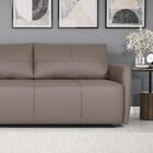 Sofá Sala Living Em  Couro Legitimo 1,60 De 2 Lugares Cimento