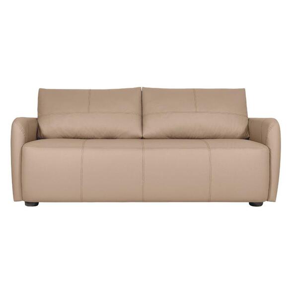 Sofá Sala Living Em Couro Legitimo 1,80 De 2 Lugares Bege Vi