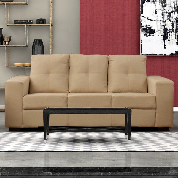 Sofá San Diego 3 Lugares No Tecido Linho Simbal