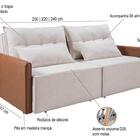 Sofá San Marino Confortável Composê Boucle Retrátil 2,00m Imp