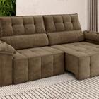 Sofá Santiago 2,20m Retrátil/reclinável Suede Capuccino - Xfl