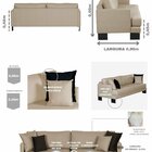 Sofá São Luiz Living 4 Lugares 220cm Linho Bronze