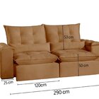 Sofá São Paulo Retrátil E Reclinável Assento Com Molas 290 Cm