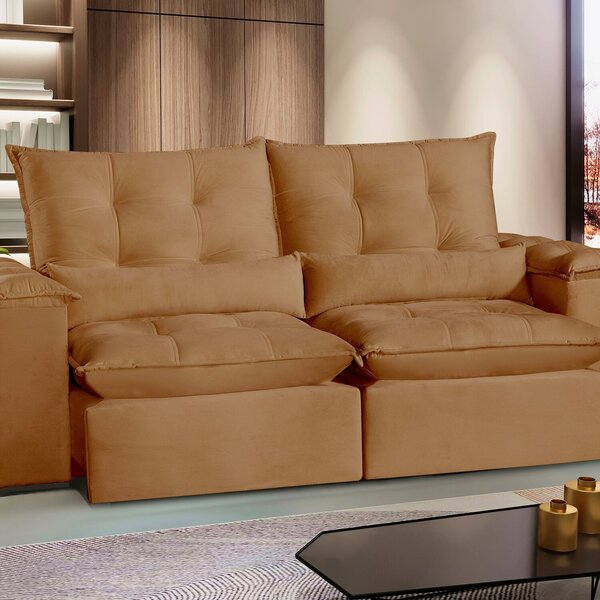 Sofá São Paulo Retrátil E Reclinável Assento Com Molas 290 Cm