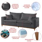 Sofá Saturno 2 Lugares 220cm  Grafite