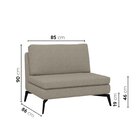 Sofá Sem Braço 85cm Calla Cabecasa Madeiraoriginals Bege Mesc