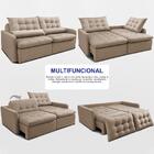 Sofá Sem Caixa Retrátil 1,60m Softgel Celeste Velusoft Bege C