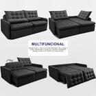 Sofá Sem Caixa Retrátil 1,60m Softgel Celeste Velusoft Preto