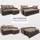 Sofá Sem Caixa Retrátil 1,60m Softgel Luna Velusoft Castor Ca