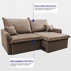 Sofá Sem Caixa Retrátil 1,60m Softgel Luna Velusoft Castor Ca