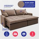 Sofá Sem Caixa Retrátil 1,60m Softgel Luna Velusoft Castor Ca