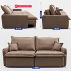 Sofá Sem Caixa Retrátil 1,60m Softgel Luna Velusoft Castor Ca