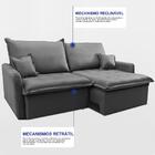 Sofá Sem Caixa Retrátil 1,60m Softgel Luna Velusoft Cinza Cam