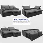 Sofá Sem Caixa Retrátil 1,60m Softgel Luna Velusoft Cinza Cam