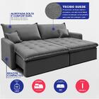Sofá Sem Caixa Retrátil 1,60m Softgel Luna Velusoft Cinza Cam