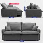 Sofá Sem Caixa Retrátil 1,60m Softgel Luna Velusoft Cinza Cam