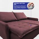 Sofá Sem Caixa Retrátil 1,60m Softgel Luna Velusoft Vinho Cam