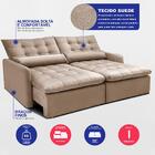 Sofá Sem Caixa Retrátil 1,80m Softgel Celeste Velusoft Bege C