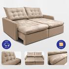 Sofá Sem Caixa Retrátil 1,80m Softgel Celeste Velusoft Bege C