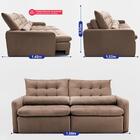 Sofá Sem Caixa Retrátil 1,80m Softgel Celeste Velusoft Castor