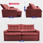 Sofá Sem Caixa Retrátil 1,80m Softgel Celeste Velusoft Vermel