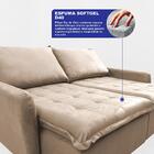 Sofá Sem Caixa Retrátil 1,80m Softgel Luna Velusoft Bege Cama