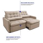 Sofá Sem Caixa Retrátil 2,00m Softgel Celeste Velusoft Bege C