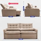 Sofá Sem Caixa Retrátil 2,00m Softgel Celeste Velusoft Bege C