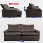 Sofá Sem Caixa Retrátil 2,00m Softgel Celeste Velusoft Café C