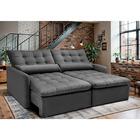 Sofá Sem Caixa Retrátil 2,00m Softgel Celeste Velusoft Cinza