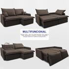 Sofá Sem Caixa Retrátil 2,00m Softgel Luna Velusoft Café Cama