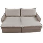 Sofá Sem Caixa Retrátil Baú 1,55m Lounge Linho Bege Claro Cam