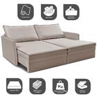 Sofá Sem Caixa Retrátil Baú 1,55m Lounge Linho Bege Claro Cam