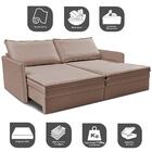 Sofá Sem Caixa Retrátil Baú 1,55m Lounge Linho Bege Escuro Ca