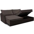 Sofá Sem Caixa Retrátil Baú 1,55m Lounge Linho Marrom cama in