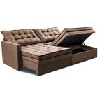 Sofá Sem Caixa Retrátil Baú 1,60m Cama Inbox Secret Suede Vel