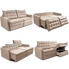 Sofá Sem Caixa Retrátil Baú 1,60m Cama Inbox Secret Suede Vel