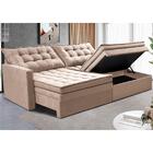 Sofá Sem Caixa Retrátil Baú 1,60m Cama Inbox Secret Suede Vel