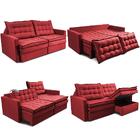 Sofá Sem Caixa Retrátil Baú 1,60m Cama Inbox Secret Suede Vel