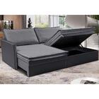 Sofá Sem Caixa Retrátil Baú 1,75m Lounge Linho Cinza Escuro C