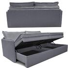 Sofá Sem Caixa Retrátil Baú 1,75m Lounge Linho Cinza Escuro C