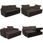 Sofá Sem Caixa Retrátil Baú 1,75m Lounge Linho Marrom cama in