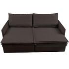 Sofá Sem Caixa Retrátil Baú 1,75m Lounge Linho Marrom cama in