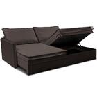 Sofá Sem Caixa Retrátil Baú 1,75m Lounge Linho Marrom cama in