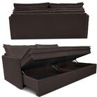 Sofá Sem Caixa Retrátil Baú 1,75m Lounge Linho Marrom cama in