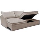 Sofá Sem Caixa Retrátil Baú 1,95m Lounge Linho Bege Claro Cam